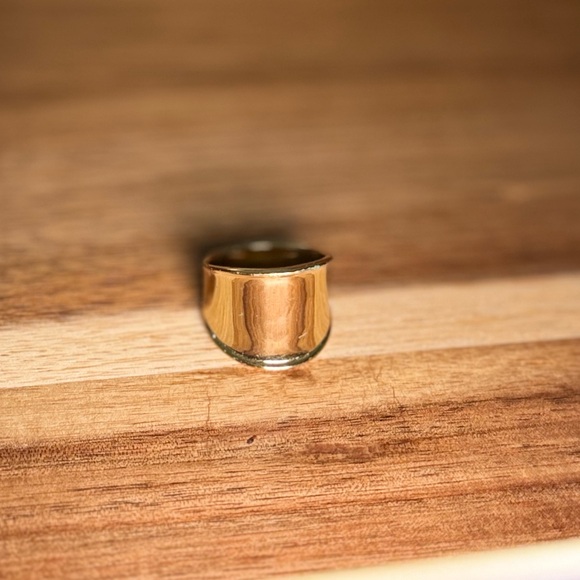 Gold Wide Band Ring - Picture 2 of 5